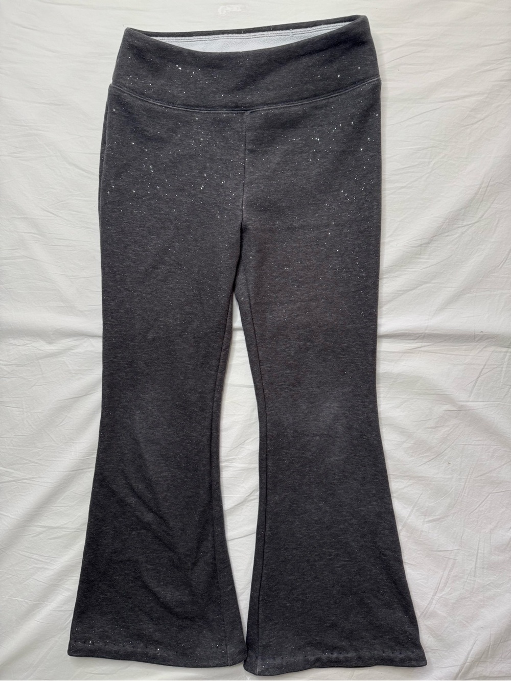 SO - Charcoal Gray Flare Leggings with Subtle Silver Speckle